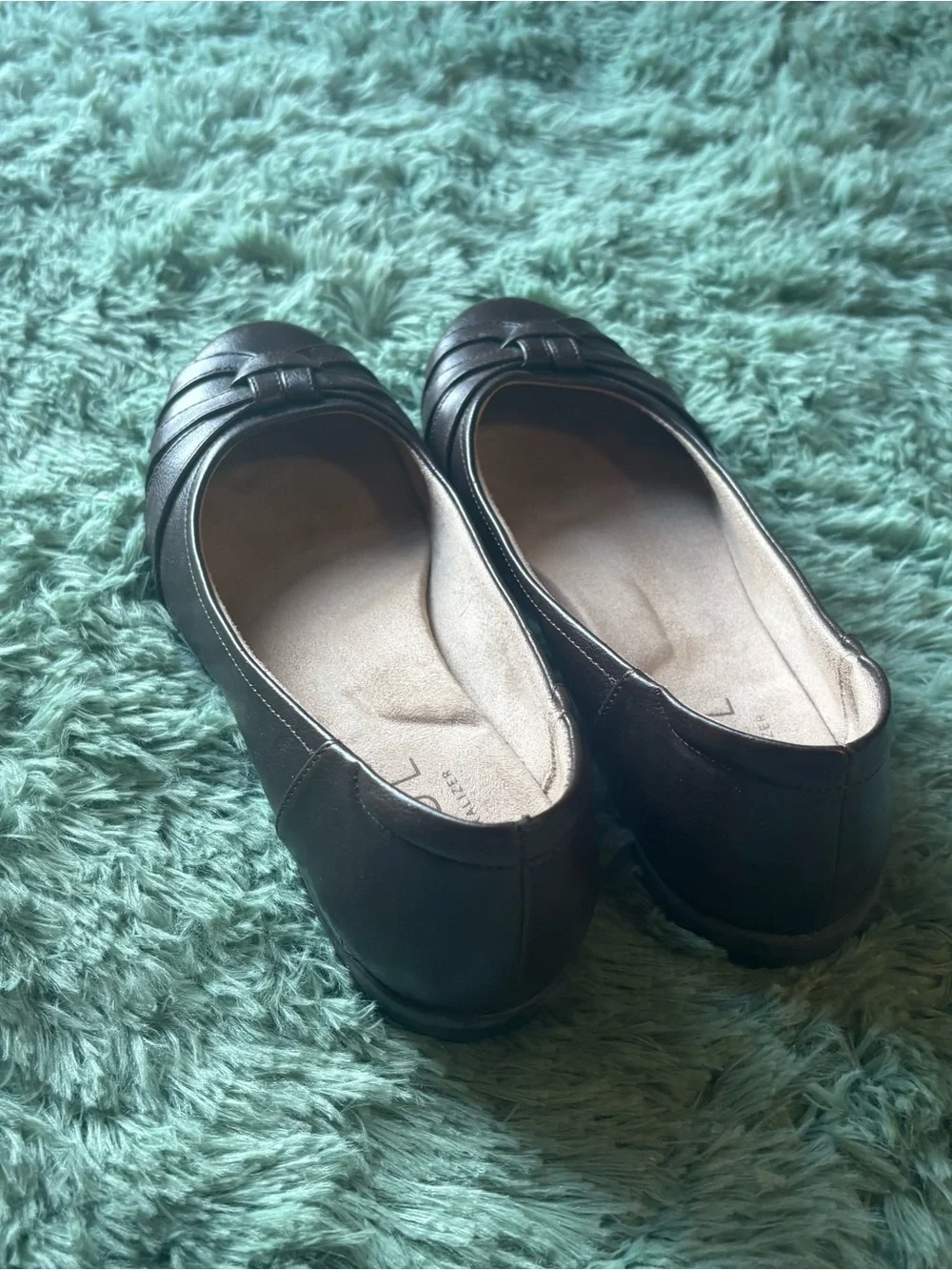 SOUL Naturalizer Dark Brown Leather Slip-On Ballet Flats